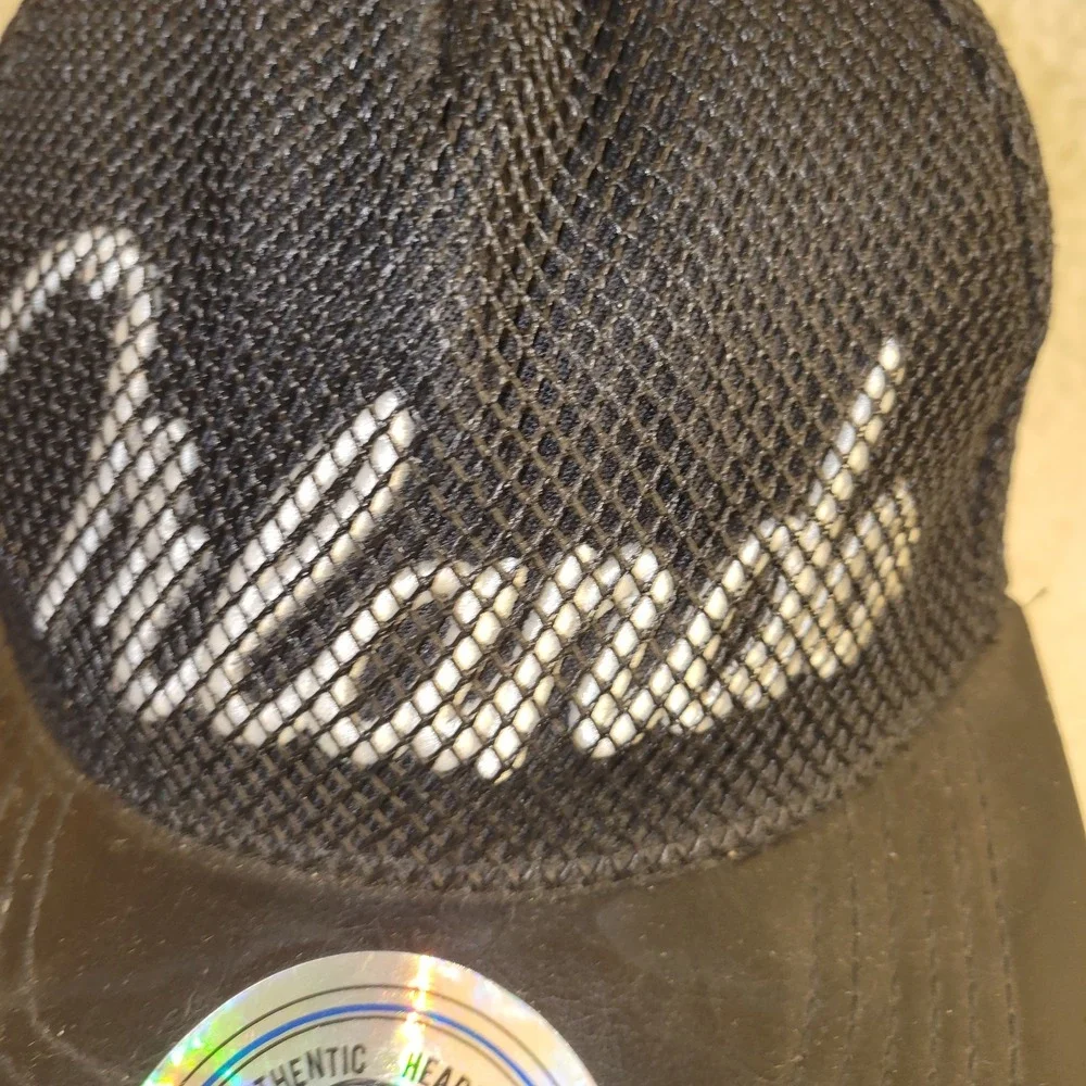 Seventy Seven Mesh Snapback Hat Black Script Logo‎ Trucker Cap Adjustable